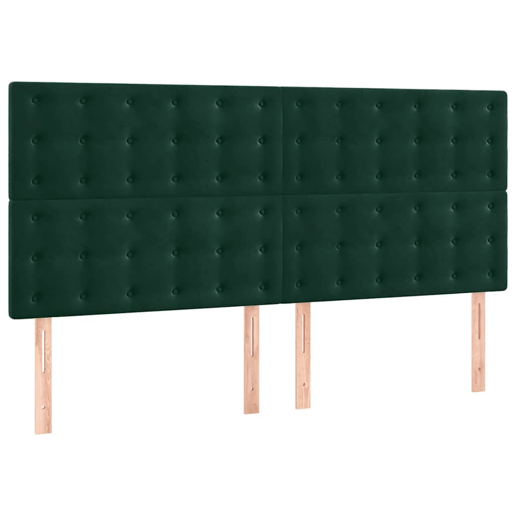 Uzglavlje tamnozeleno 160x5x118/128 cm baršunasto