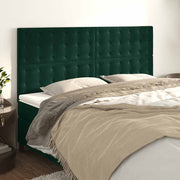 Uzglavlje tamnozeleno 160x5x118/128 cm baršunasto