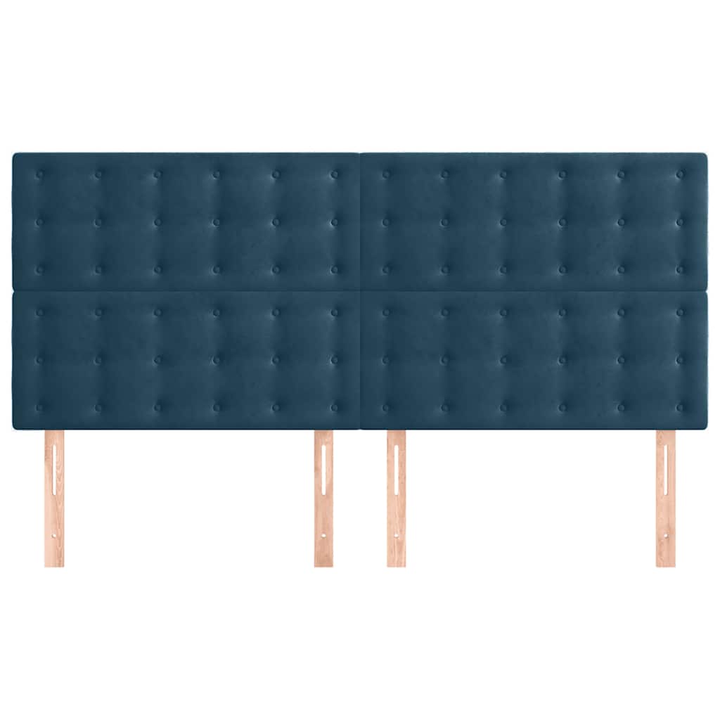 Uzglavlje tamnoplavo 160x5x118/128 cm baršunasto