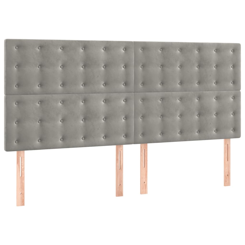 Uzglavlje svijetlosivo 180x5x118/128 cm baršunasto