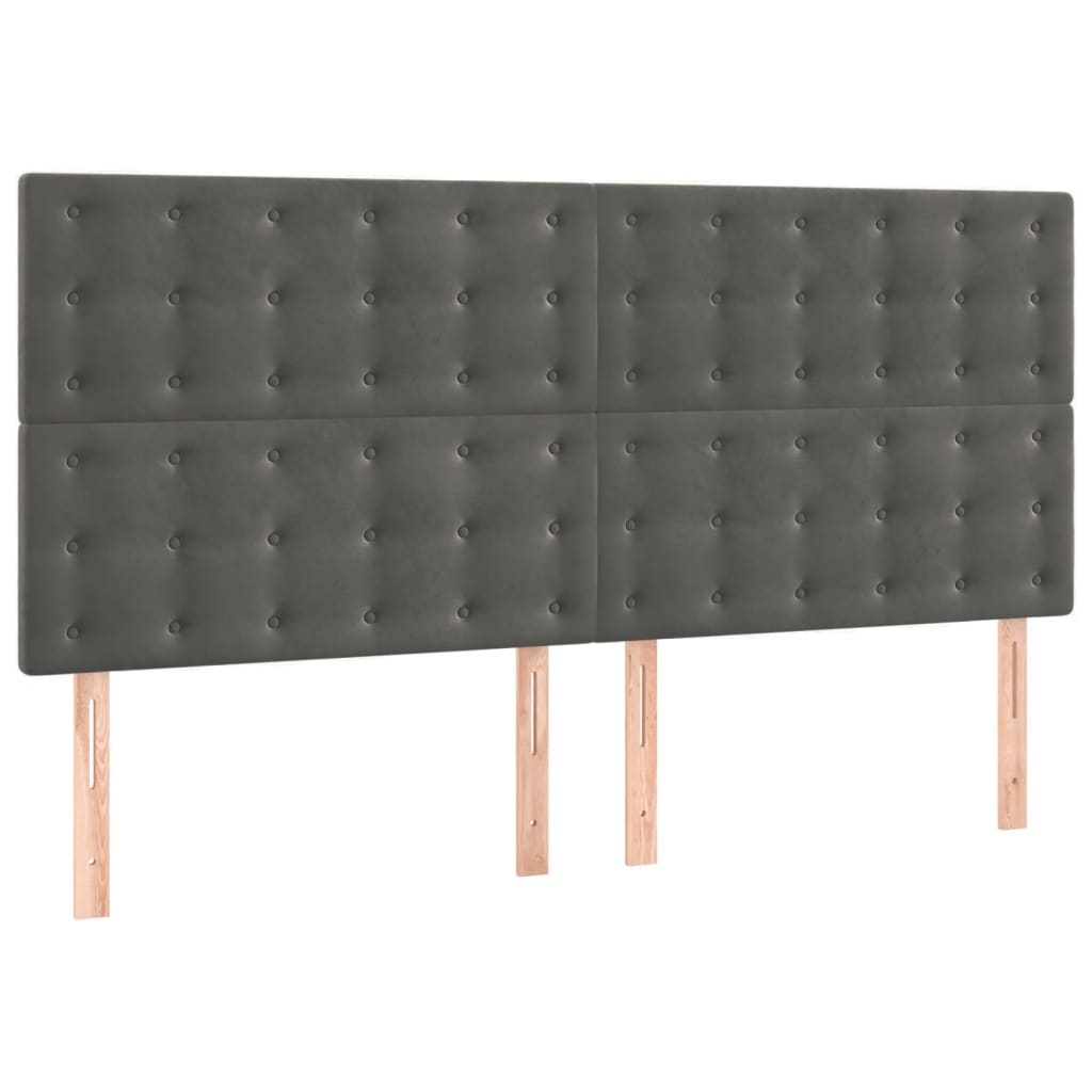 Uzglavlje tamno sivo 180x5x118/128 cm baršunasto