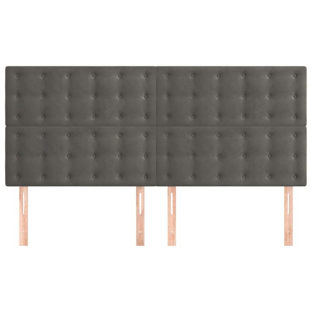 Uzglavlje tamno sivo 180x5x118/128 cm baršunasto