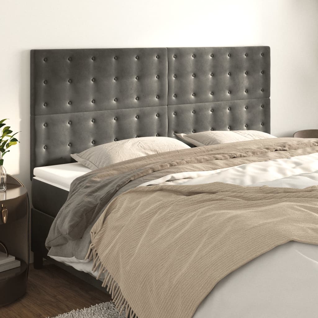 Uzglavlje tamno sivo 180x5x118/128 cm baršunasto