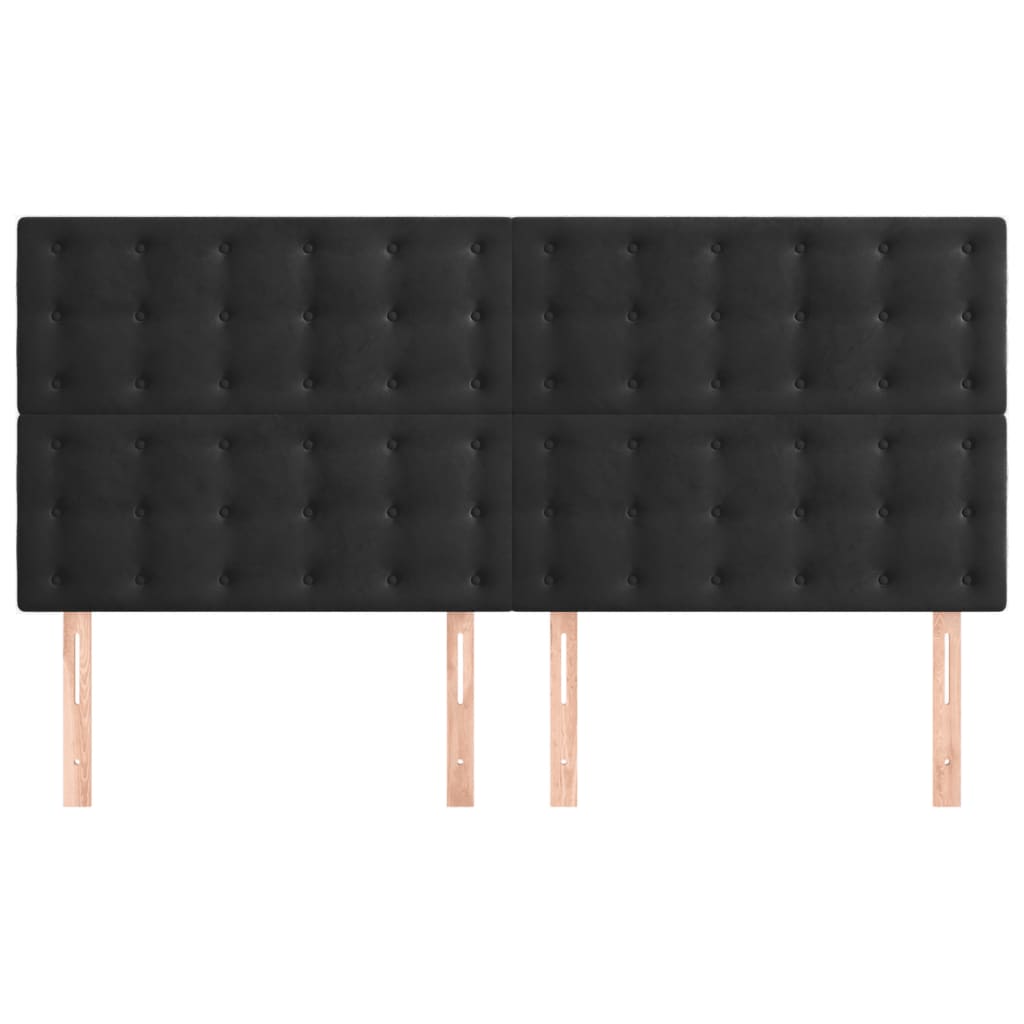 Uzglavlje Crno 180x5x118/128 cm Baršunasto