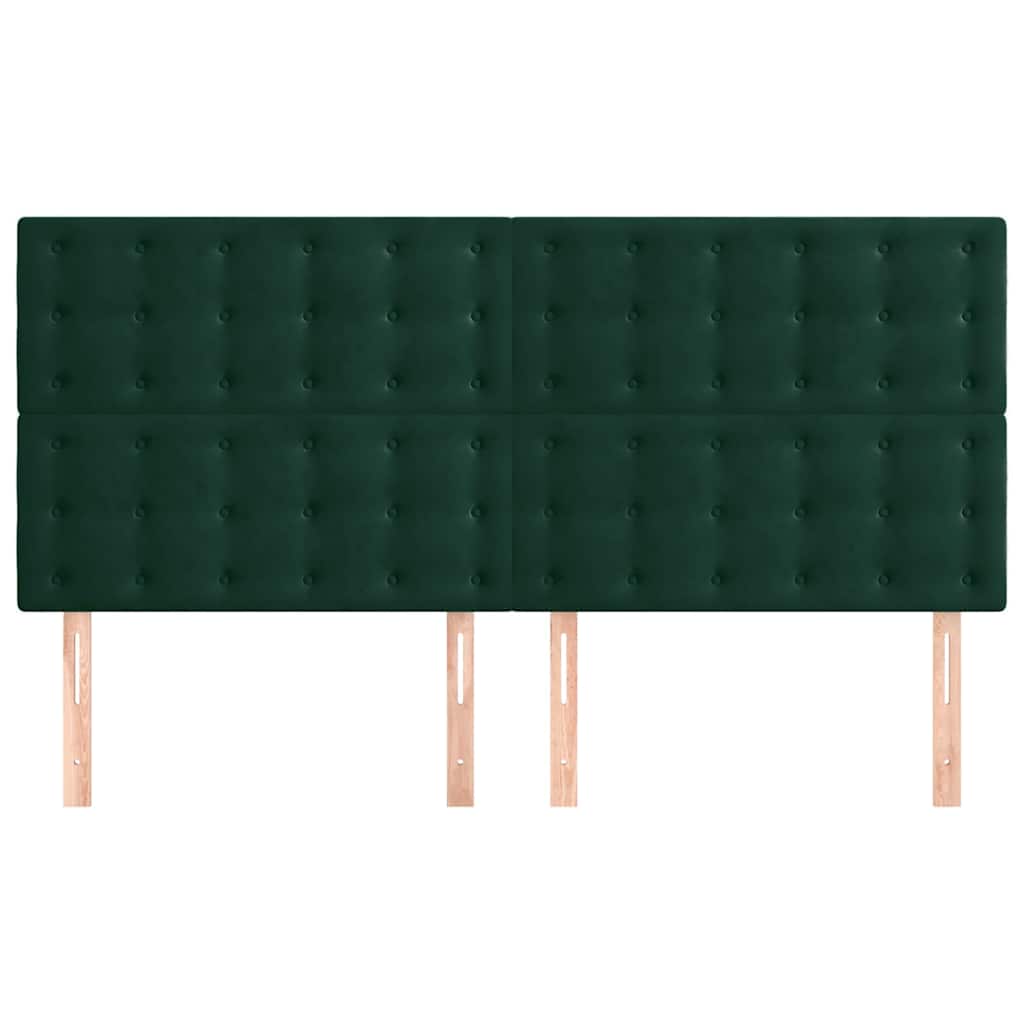 Uzglavlje tamnozeleno 180x5x118/128 cm baršunasto