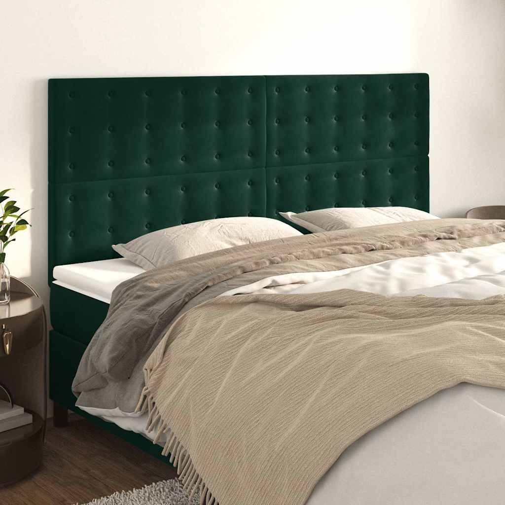 Uzglavlje tamnozeleno 180x5x118/128 cm baršunasto