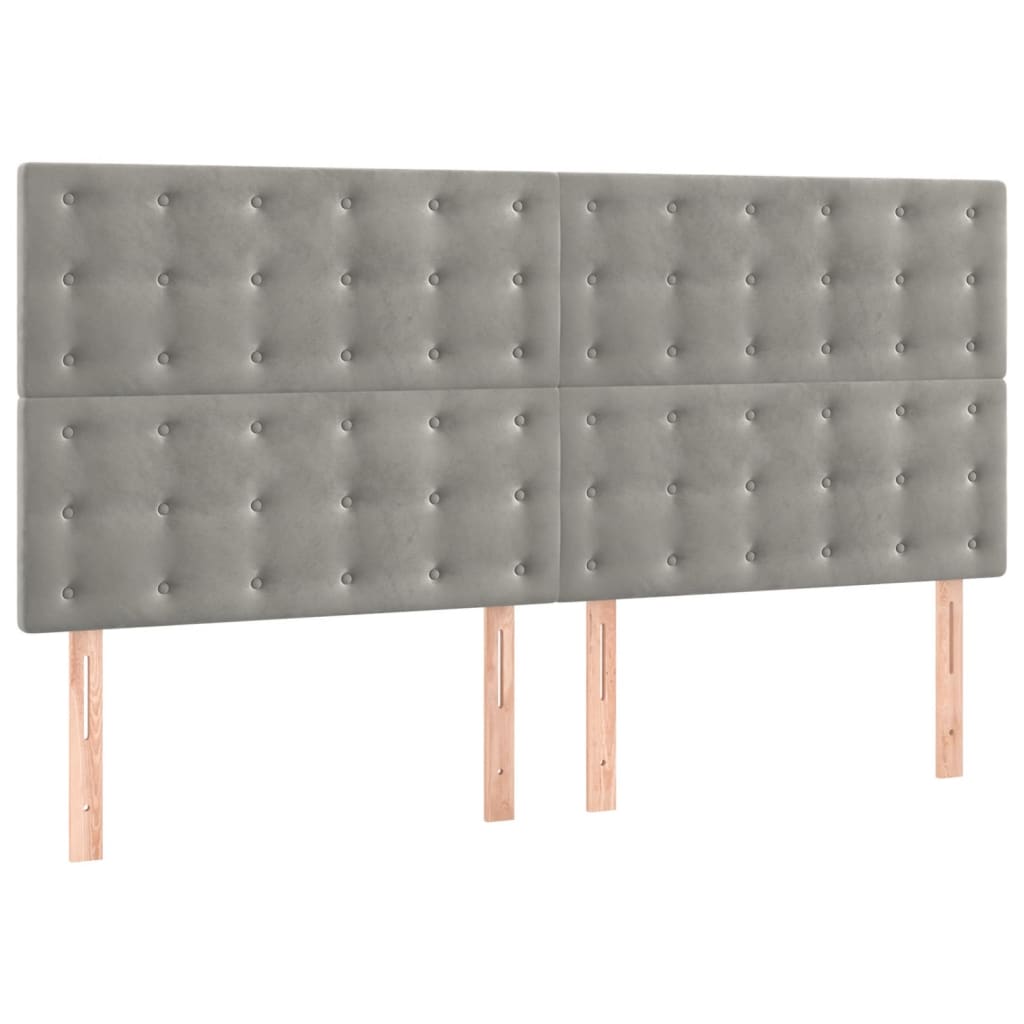 Uzglavlje svijetlosivo 200x5x118/128 cm baršunasto