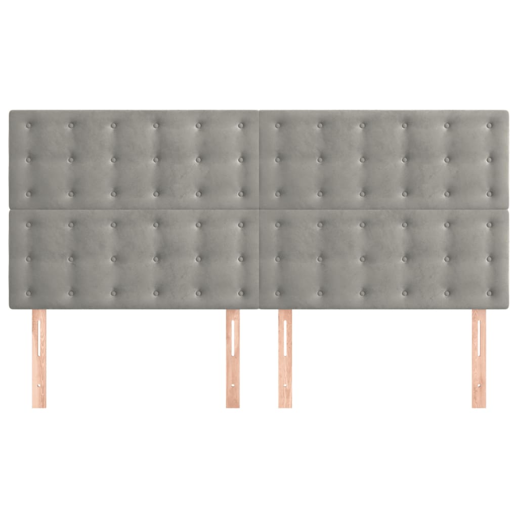 Uzglavlje svijetlosivo 200x5x118/128 cm baršunasto