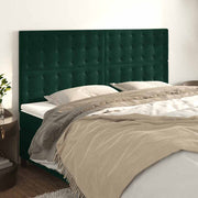Uzglavlje tamnozeleno 200x5x118/128 cm baršunasto