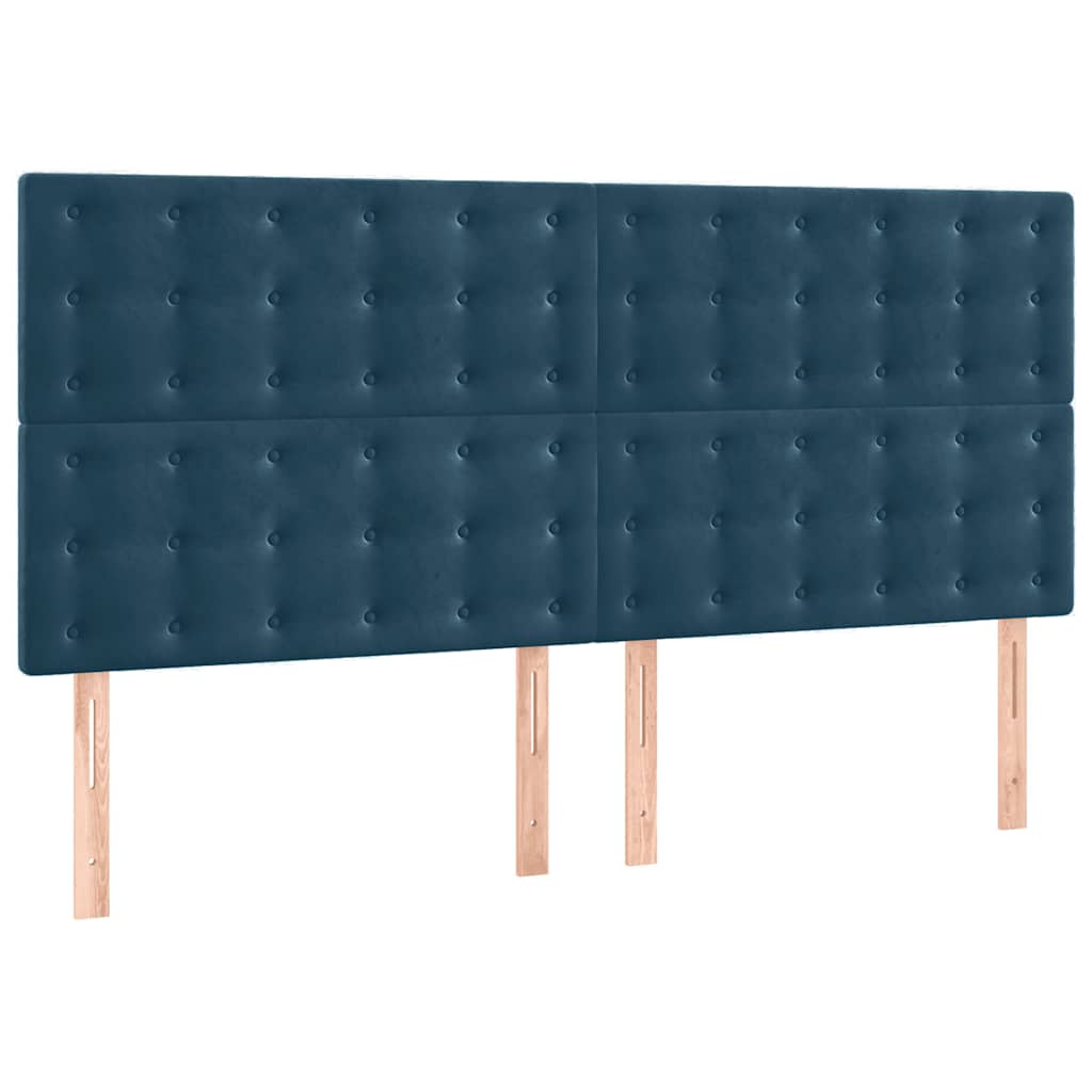 Uzglavlje tamnoplavo 200x5x118/128 cm baršunasto