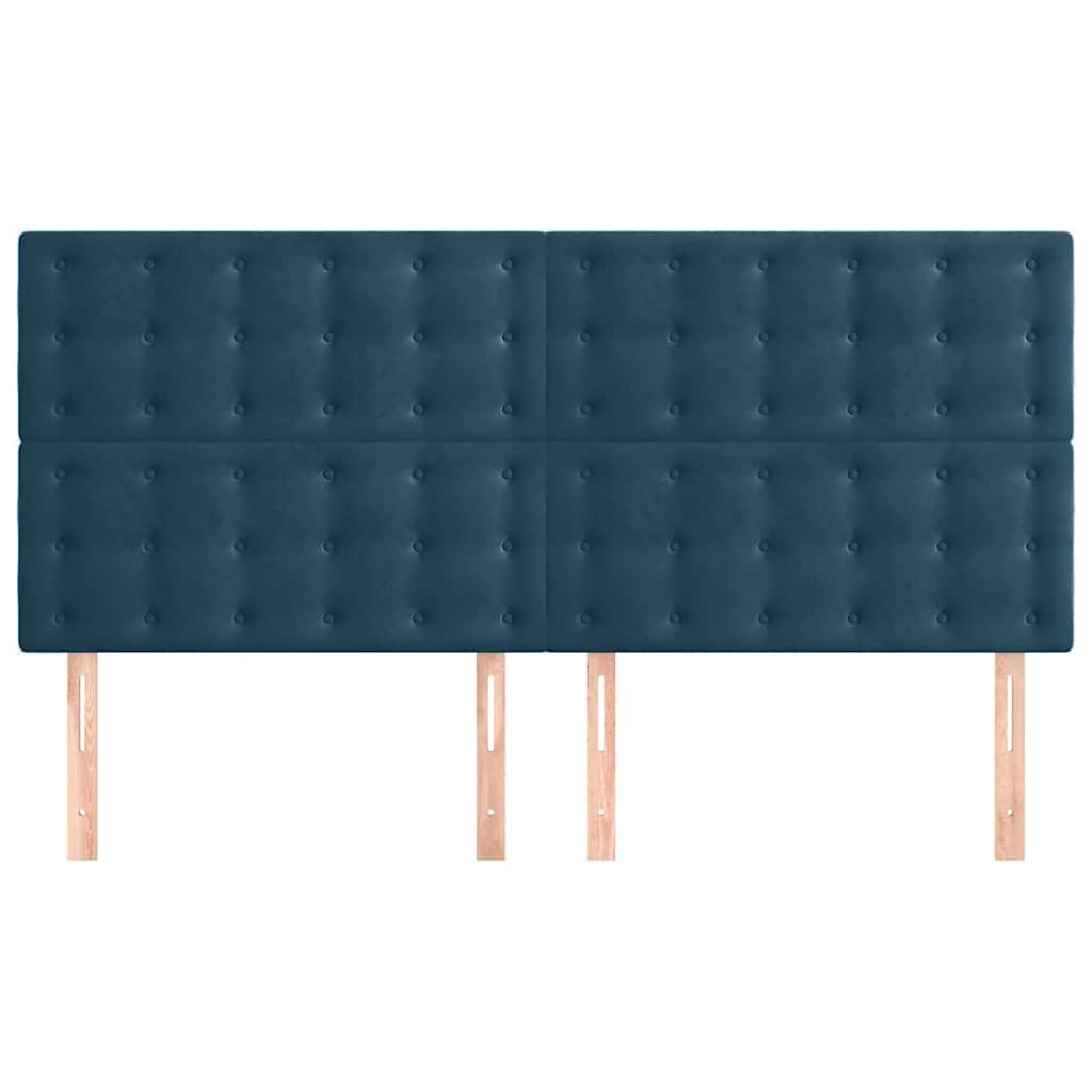 Uzglavlje tamnoplavo 200x5x118/128 cm baršunasto