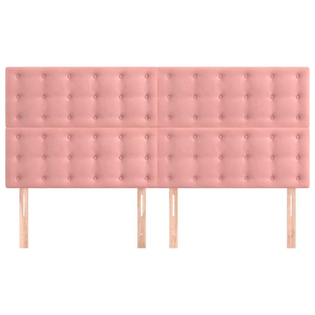 Uzglavlje roze 200x5x118/128 cm baršunasto