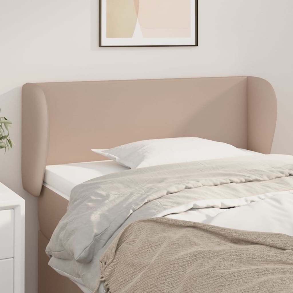 Uzglavlje s ušima boja cappuccina 103x23x78/88 cm umjetna koža