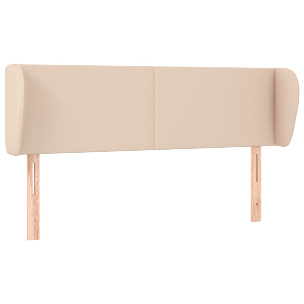 Uzglavlje s ušima boja cappuccina 147x23x78/88 cm umjetna koža