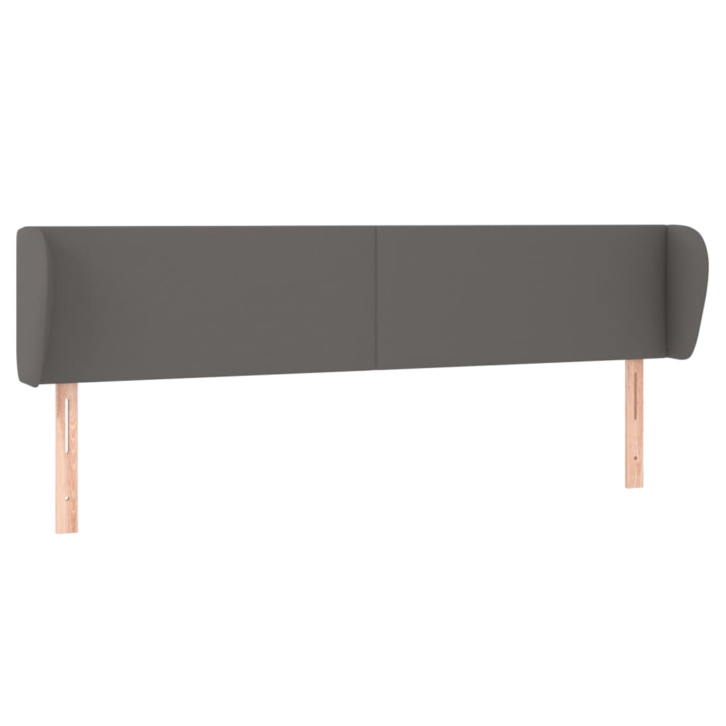 Uzglavlje s ušima sivo 203x23x78/88 cm od umjetne kože
