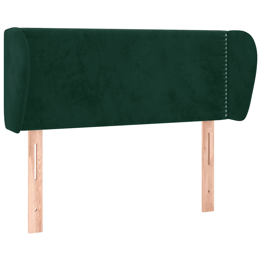 Uzglavlje s ušima tamnozeleno 83x23x78/88 cm baršunasto
