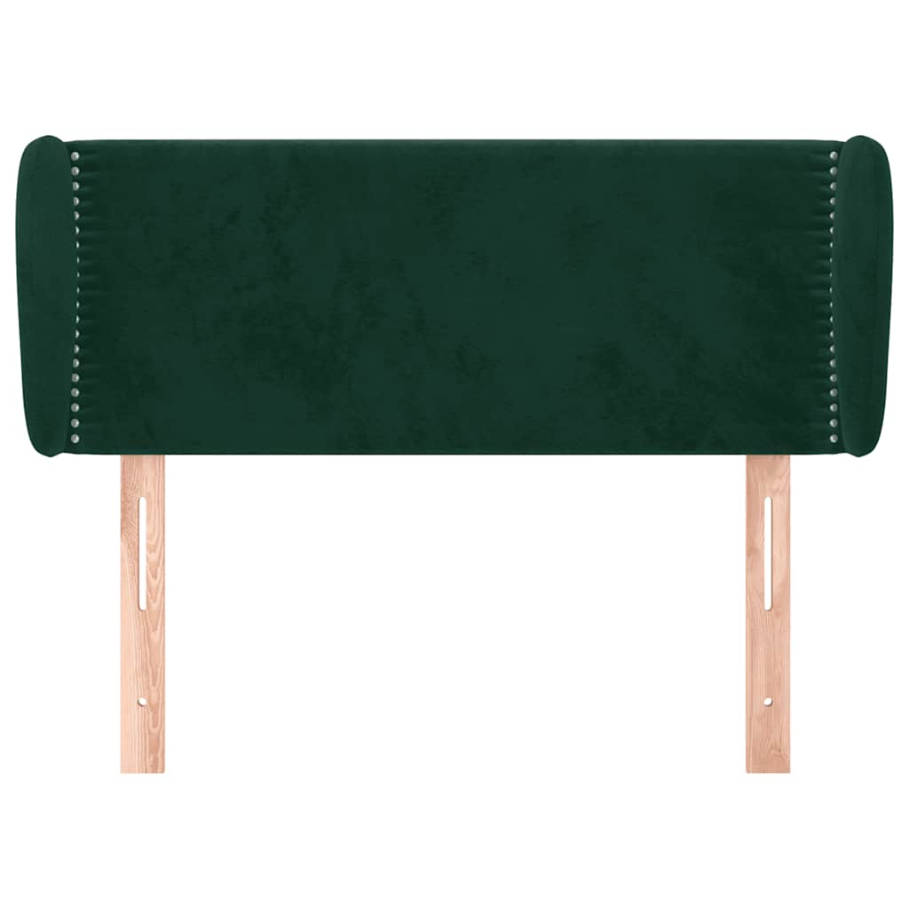 Uzglavlje s ušima tamnozeleno 83x23x78/88 cm baršunasto