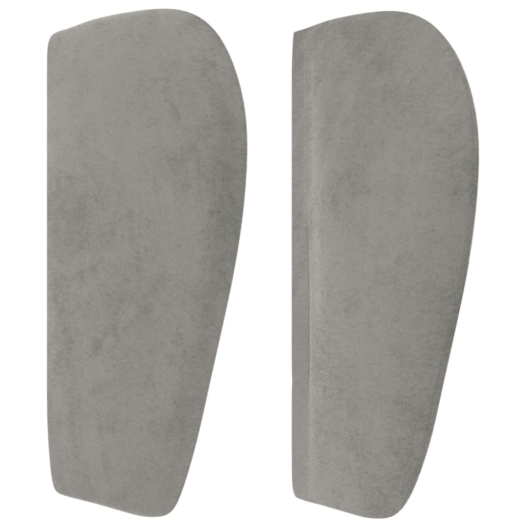 Uzglavlje s ušima svjetlosivo 147x23x78/88 cm baršunasto