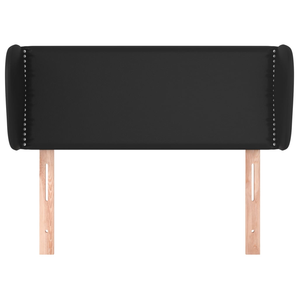 Uzglavlje s ušima crno 93x23x78/88 cm od umjetne kože