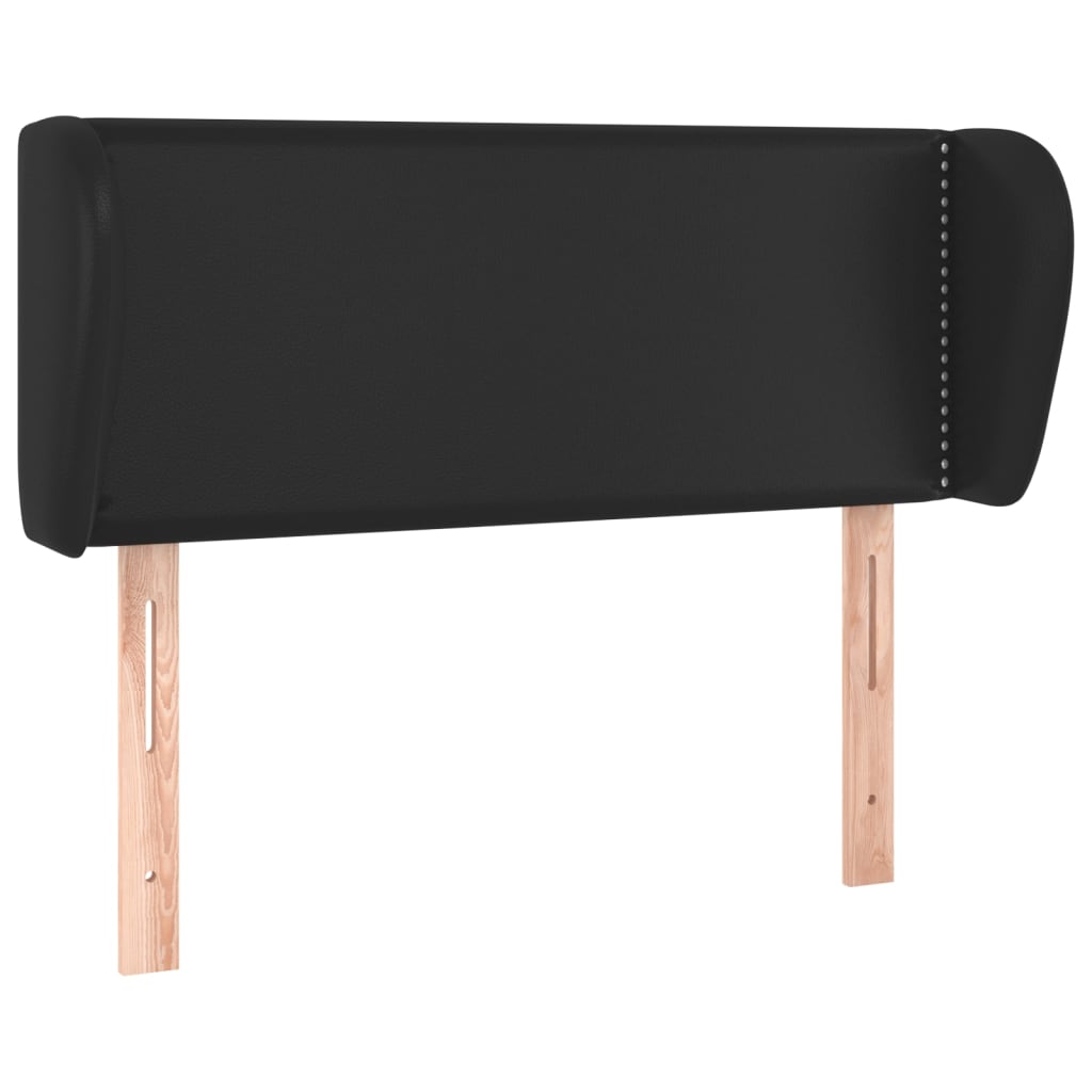 Uzglavlje s ušima crno 103x23x78/88 cm od umjetne kože