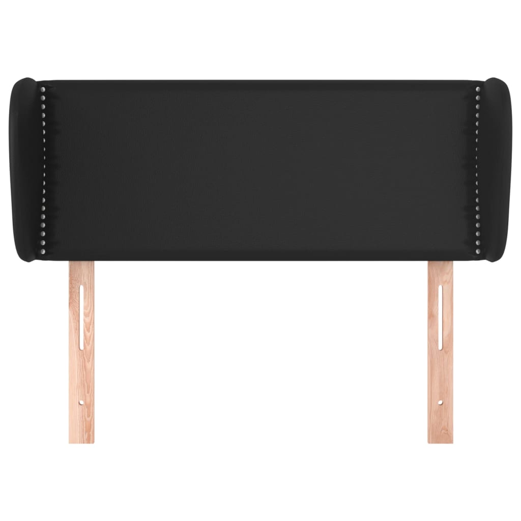 Uzglavlje s ušima crno 103x23x78/88 cm od umjetne kože