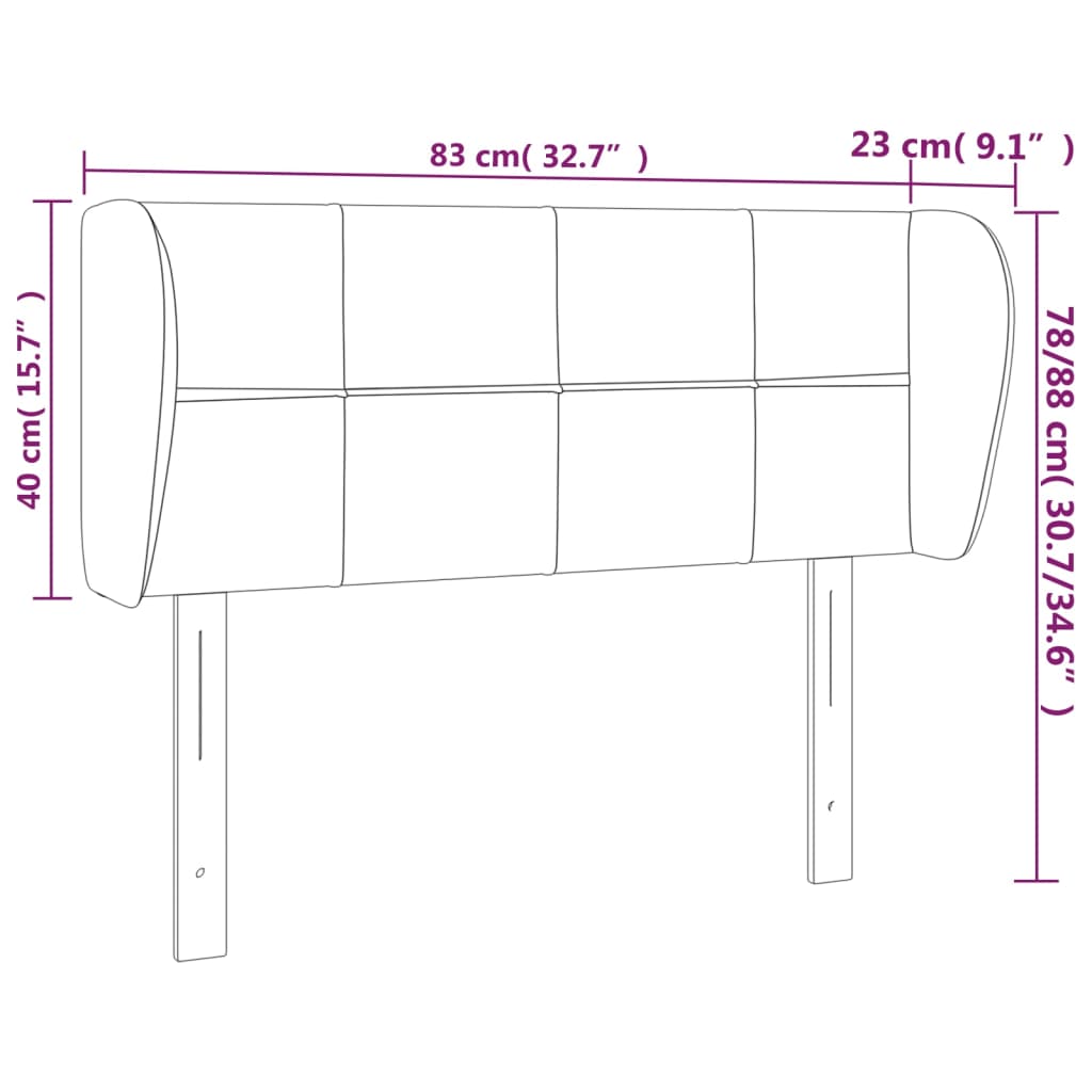 Uzglavlje s ušima krem 83x23x78/88 cm od tkanine