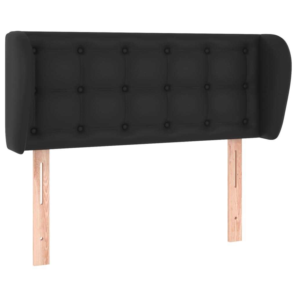Uzglavlje s ušima crno 103x23x78/88 cm od umjetne kože