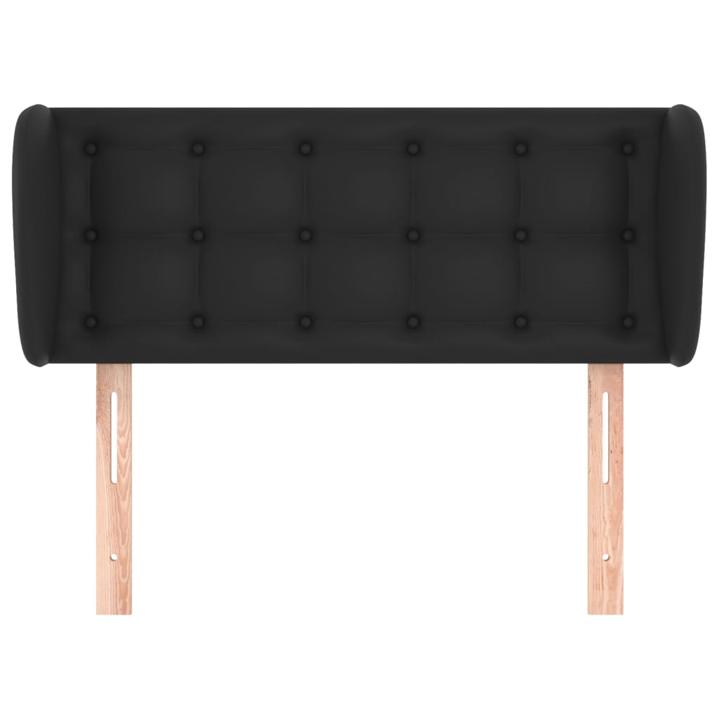 Uzglavlje s ušima crno 103x23x78/88 cm od umjetne kože