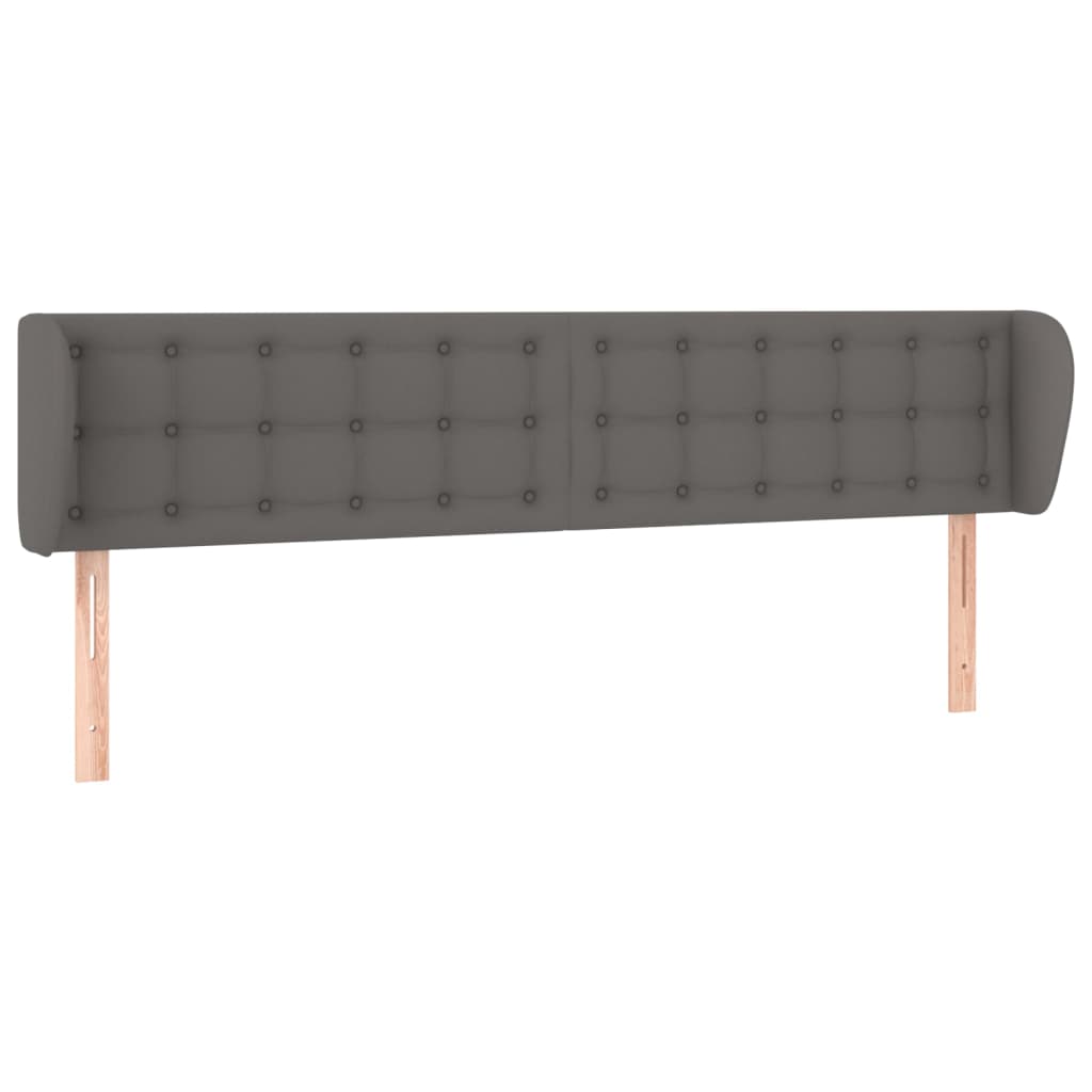Uzglavlje s ušima sivo 203x23x78/88 cm od umjetne kože