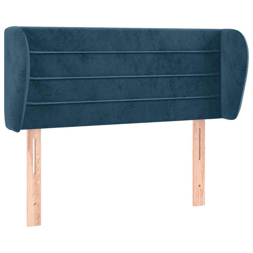 Uzglavlje s ušima tamnoplavo 93x23x78/88 cm baršunasto