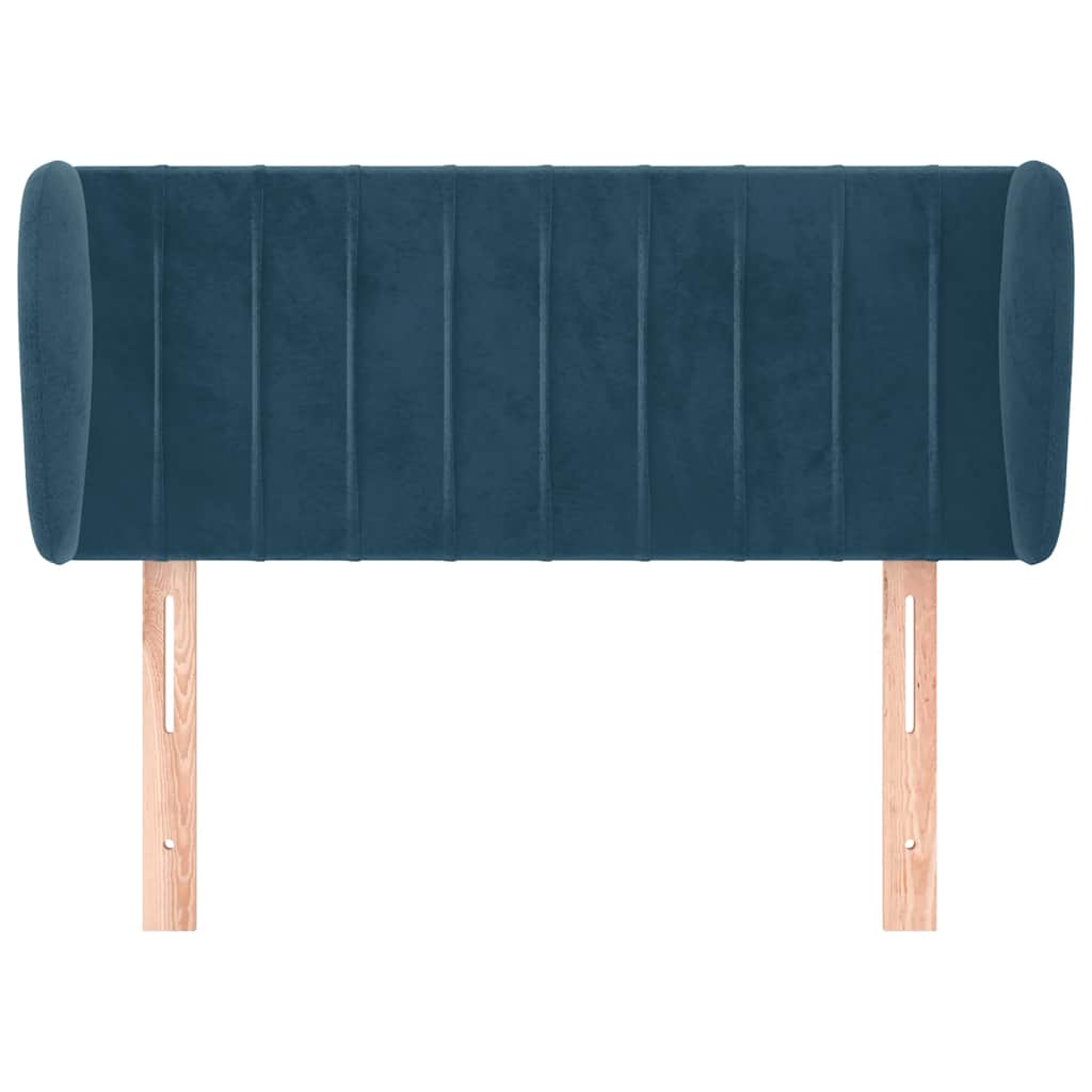 Uzglavlje s ušima tamnoplavo 83x23x78/88 cm baršunasto
