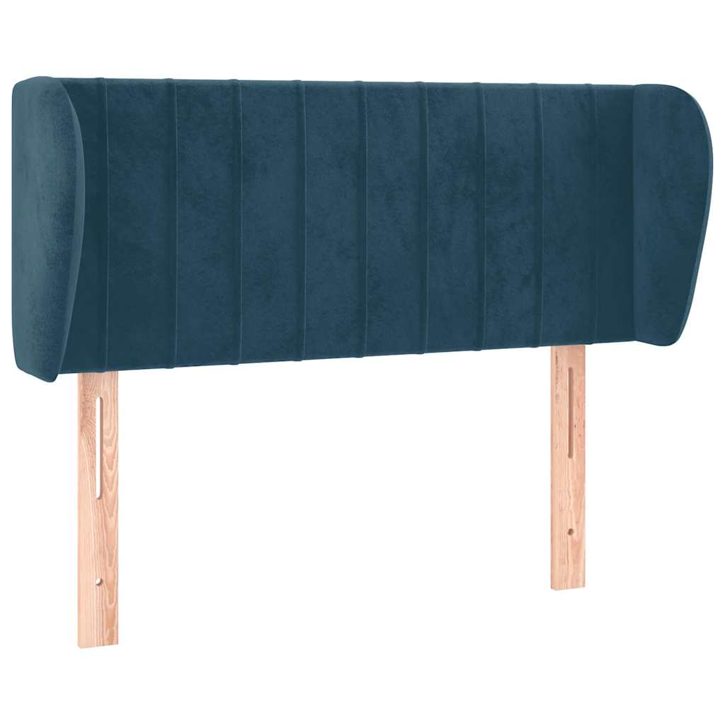 Uzglavlje s ušima tamnoplavo 93x23x78/88 cm baršunasto