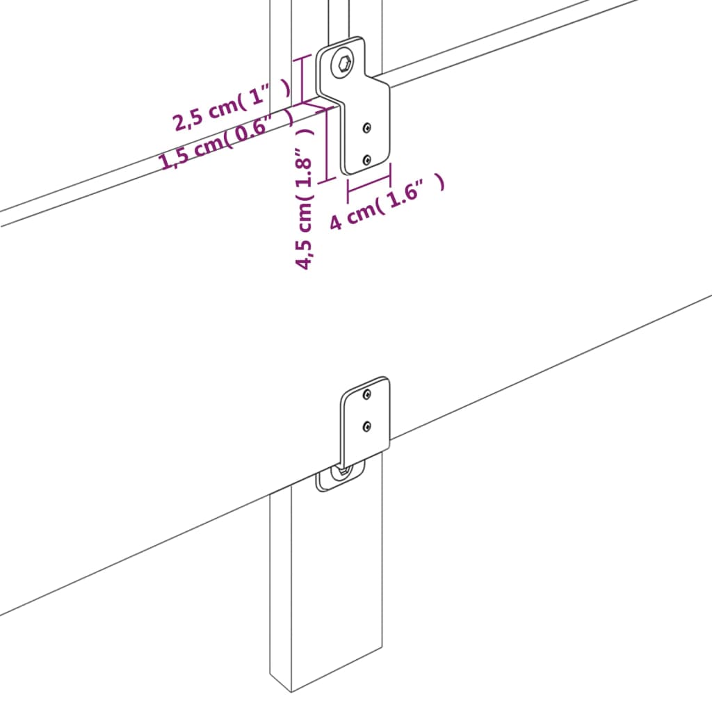 Uzglavlje s ušima tamnosmeđe 203x23x78/88 cm od tkanine