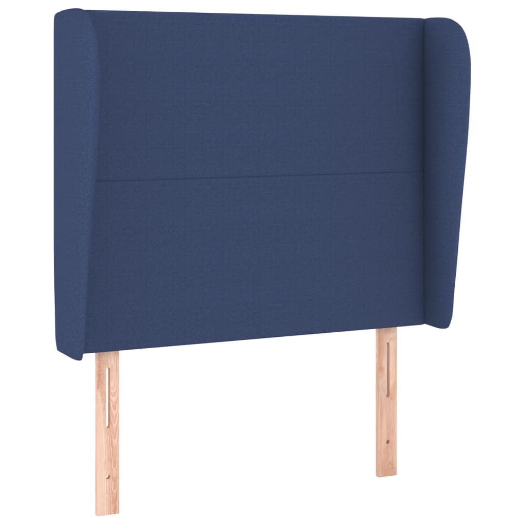 Uzglavlje s ušima plavo 93x23x118/128 cm od tkanine