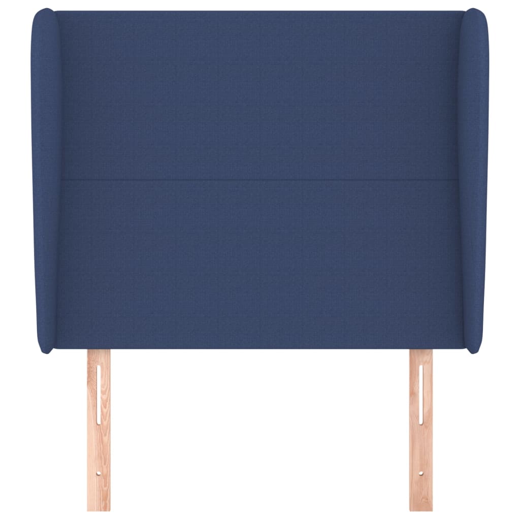 Uzglavlje s ušima plavo 93x23x118/128 cm od tkanine