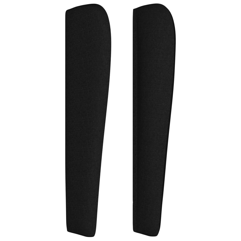 Uzglavlje s ušima crno 103x23x118/128 cm od tkanine