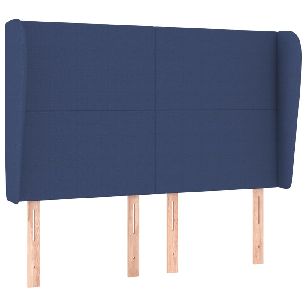 Uzglavlje s ušima plavo 147x23x118/128 cm od tkanine