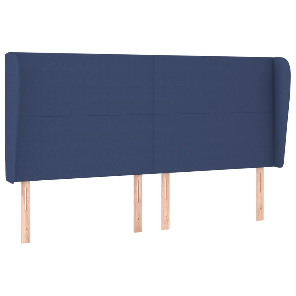 Uzglavlje s ušima plavo 183x23x118/128 cm od tkanine