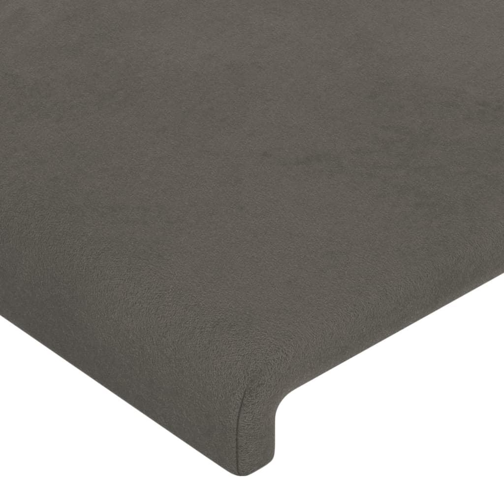 Uzglavlje s ušima tamnosivo 83 x 23 x 118/128 cm baršunasto