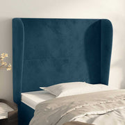 Uzglavlje s ušima tamnoplavo 93x23x118/128 cm baršunasto