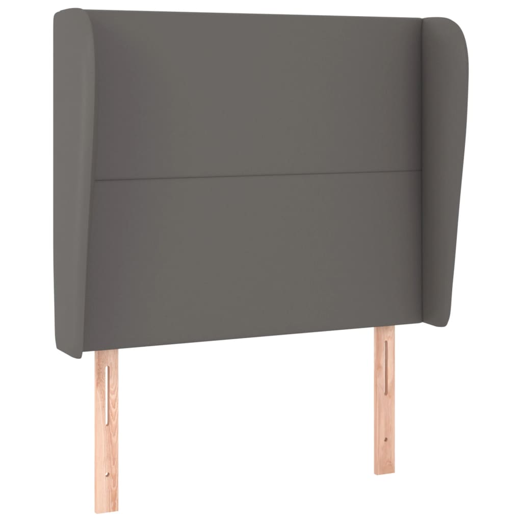 Uzglavlje s ušima sivo 83 x 23 x 118/128 cm od umjetne kože