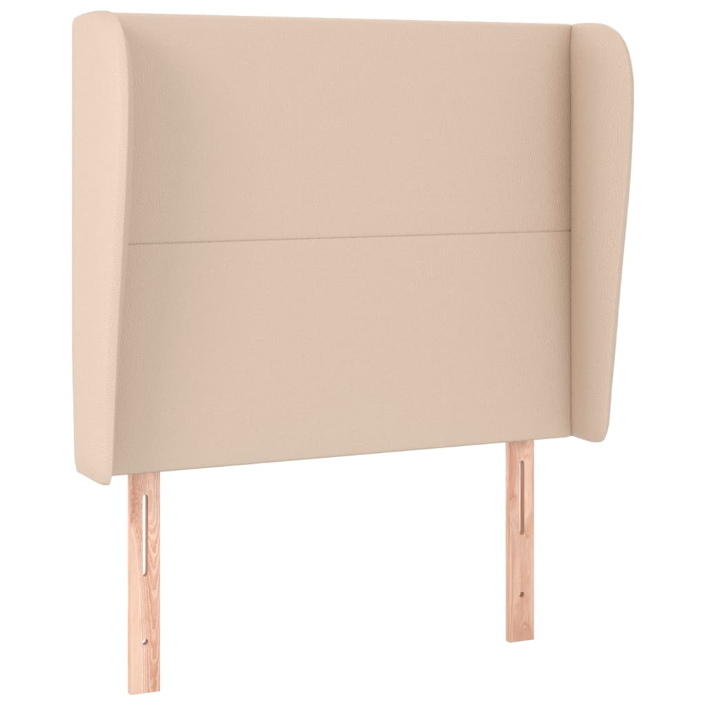 Uzglavlje s ušima boja cappuccina 93x23x118/128 cm umjetna koža