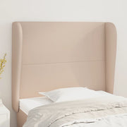 Uzglavlje s ušima boja cappuccina 103x23x118/128cm umjetna koža