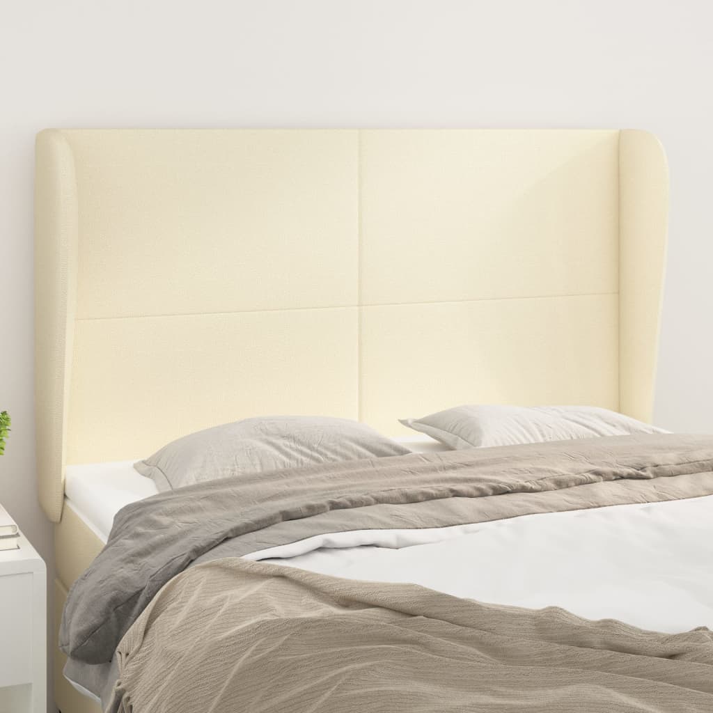 Uzglavlje s ušima krem 147x23x118/128 cm od umjetne kože