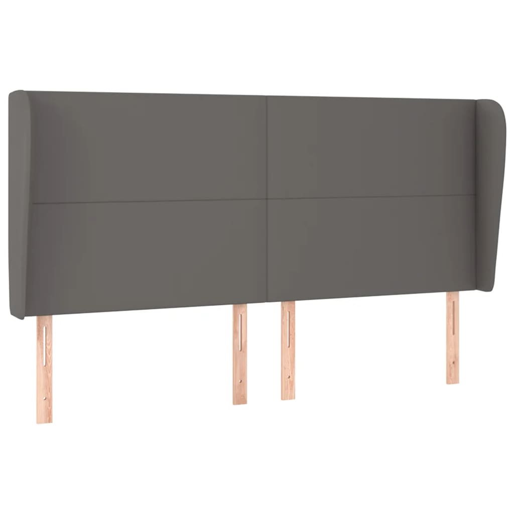 Uzglavlje s ušima sivo 163x23x118/128 cm od umjetne kože