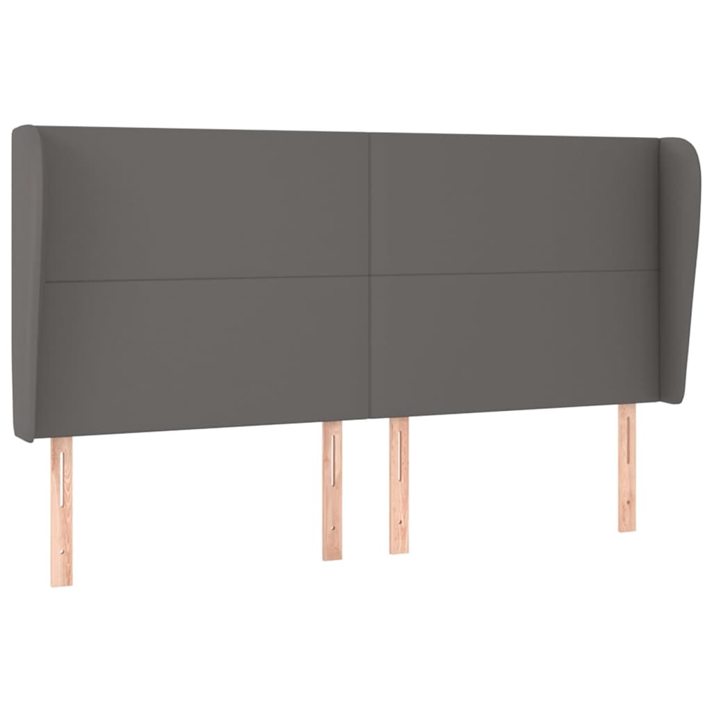Uzglavlje s ušima sivo 203x23x118/128 cm od umjetne kože