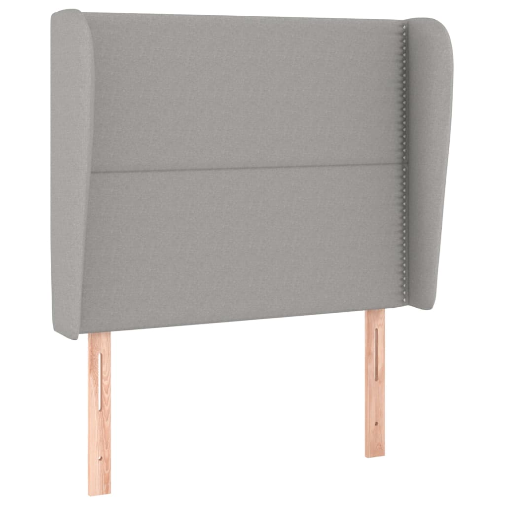 Uzglavlje s ušima svjetlosivo 93x23x118/128 cm od tkanine