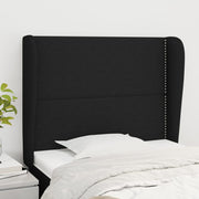 Uzglavlje s ušima crno 93x23x118/128 cm od tkanine
