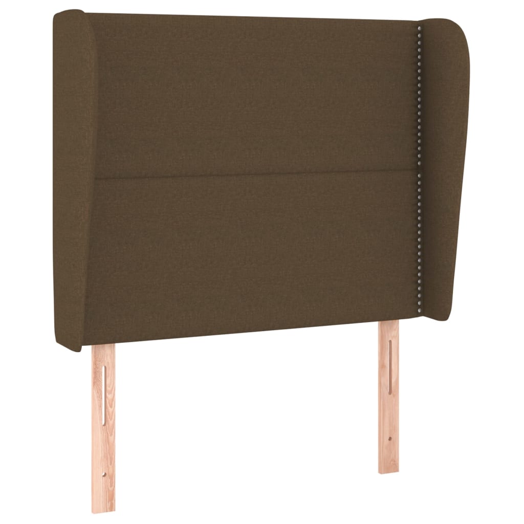 Uzglavlje s ušima tamnosmeđe 93x23x118/128 cm od tkanine