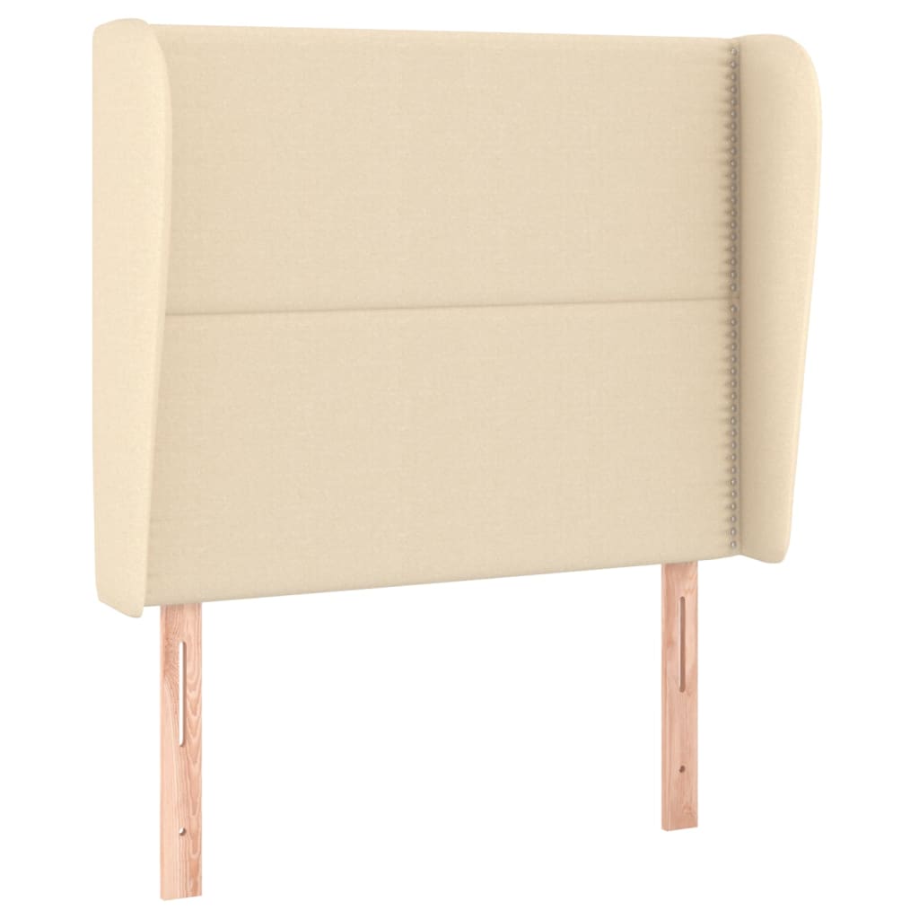 Uzglavlje s ušima krem 93x23x118/128 cm od tkanine